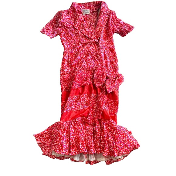 Rickie Freeman Teri Jon Dresses & Skirts - Rickie Freeman Teri Jon dress vintage 1970s ruffle 100% silk front bow Rare